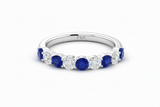 Nine Stone Sapphire With Diamond Approx One Cttw