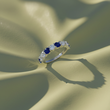 Load image into Gallery viewer, Nine Stone Sapphire With Diamond Approx One A Half Carat