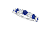 Nine Stone Sapphire With Diamond Approx One A Half Carat