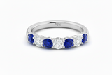Seven Stone Twenty-Four Cents Sapphire With Diamond