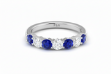 Seven Stone Sapphire With Diamond Half CTTW