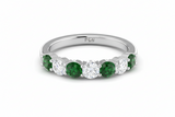 Seven Stone Emerald  With Diamond Half CTTW