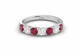 Seven Stone Ruby And Diamond Half Stone