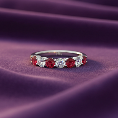 Seven Stone Ruby Diamond Grandeur