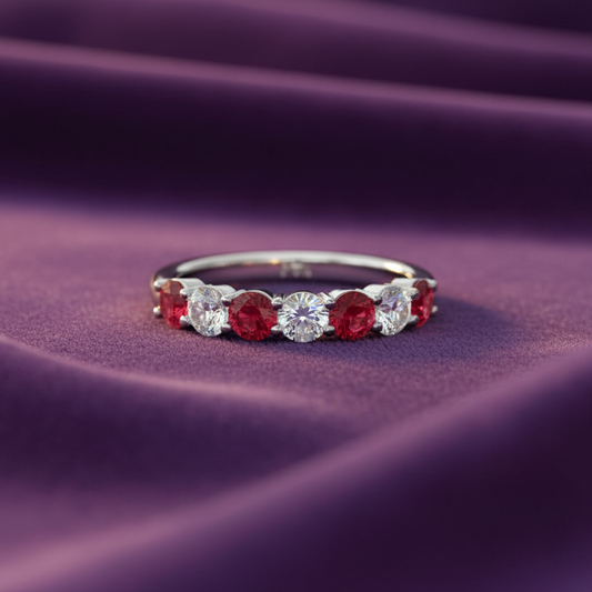 Seven Stone Ruby Diamond Grandeur