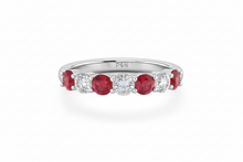 Load image into Gallery viewer, Ruby With Diamond Nine Stone
