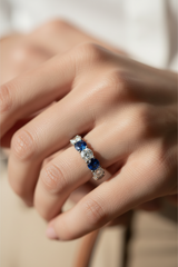 Seven Stone Sapphire With Diamond