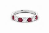 Seven Stone Ruby With Diamond