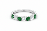 Seven Stone Emerald With Diamond