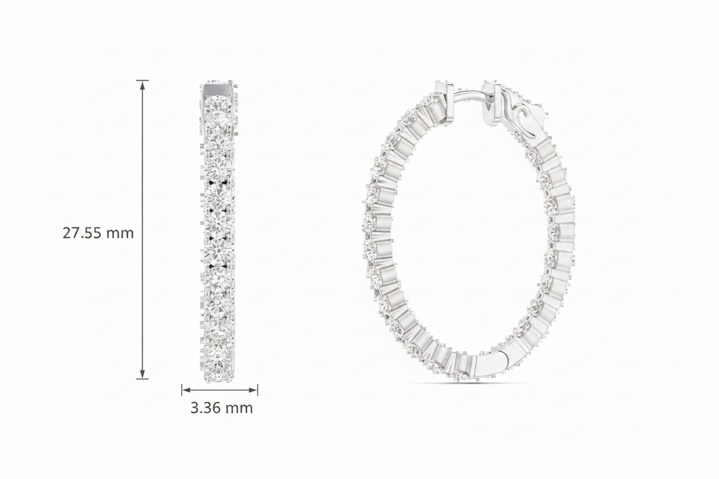 Three Cart Lab Grown Diamond Inside Out - Oval Shape