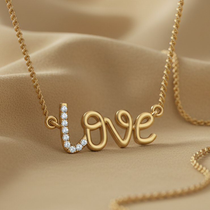 Devotional Diamond Love Script Cursive Dainty Romantic Intimate