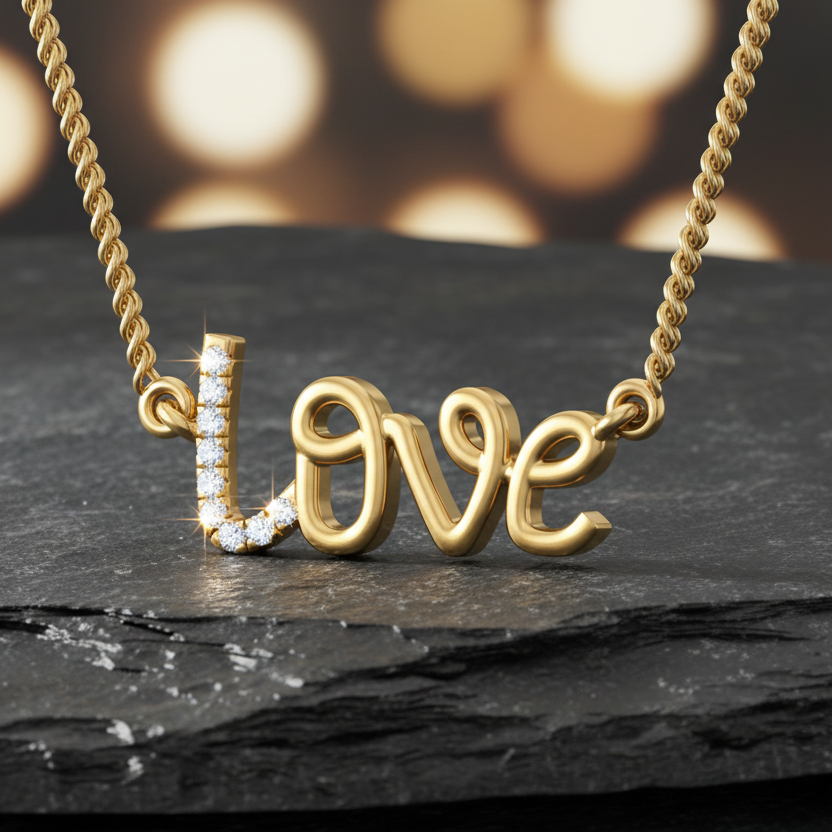 Devotional Diamond Love Script Cursive Dainty Romantic Intimate