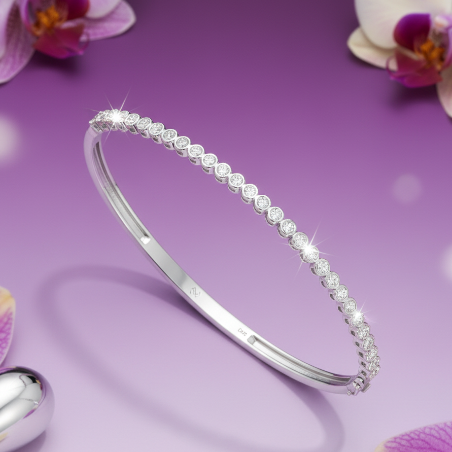 The Bezel Solitaire Kada Bangle