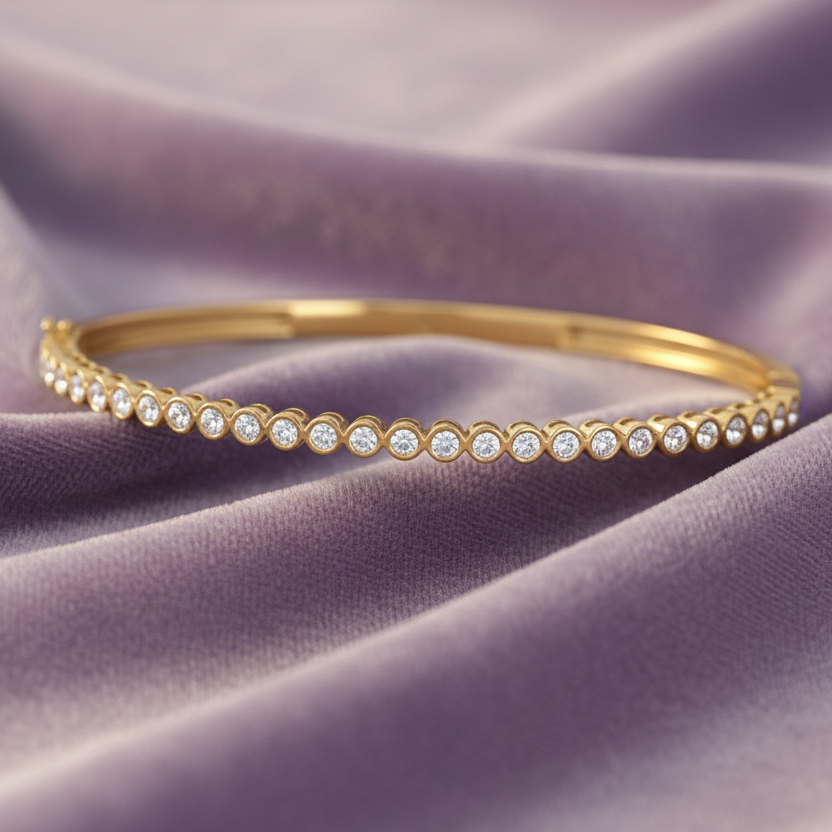 The Bezel Solitaire Kada Bangle