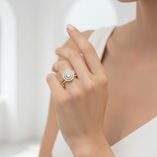 Grand Diamond Ascending Halo Tiered Stacked Layered Cathedral