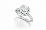 Cascading Diamond Cluster Sculptural Statement Asymmetric Tapered Organic