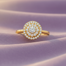 Load image into Gallery viewer, Diamond Floral Circular Cluster Statement Blooming Radiant Full Eternal