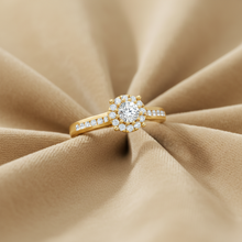 Load image into Gallery viewer, Halo Solitaire with Channel-Set Diamond