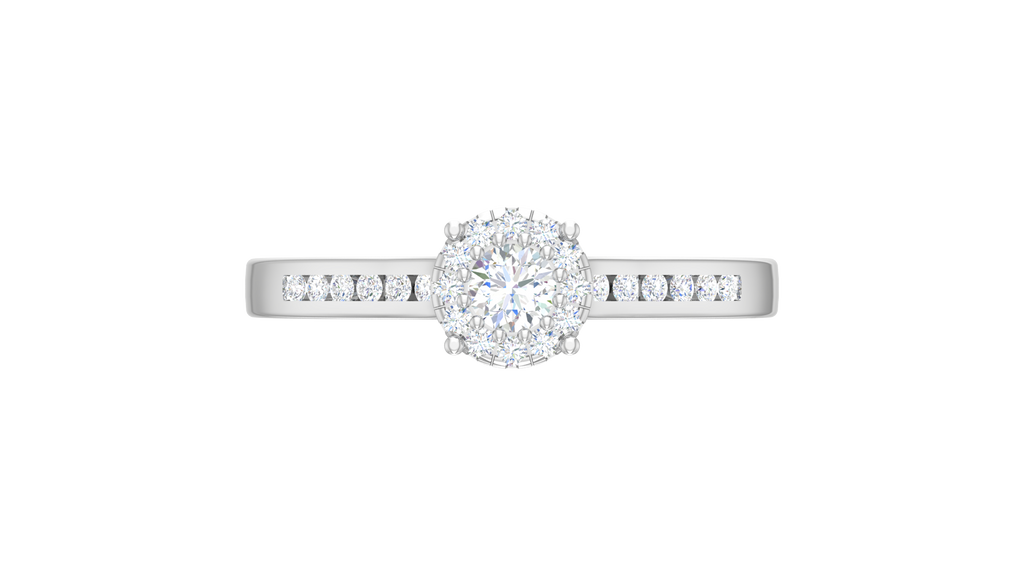 Halo Solitaire with Channel-Set Diamond