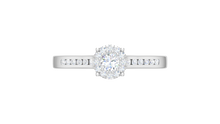 Load image into Gallery viewer, Halo Solitaire with Channel-Set Diamond
