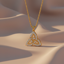Load image into Gallery viewer, Diamond Trefoil Trinity Interlocking Statement Knot Eternal Infinite Unity