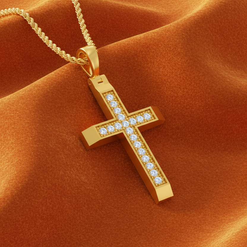 Elegant Diamond Cross Sacred Devotional Spiritual Eternal Reverent Unisex