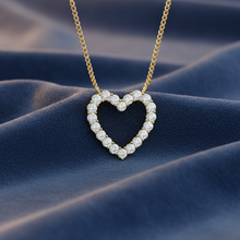 Load image into Gallery viewer, Dainty Diamond Open Heart Charm Necklace With Chain