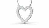 Dainty Diamond Open Heart Charm Necklace With Chain