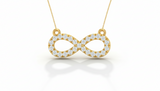 Classic Diamond-Studded Infinity Necklace with Chain