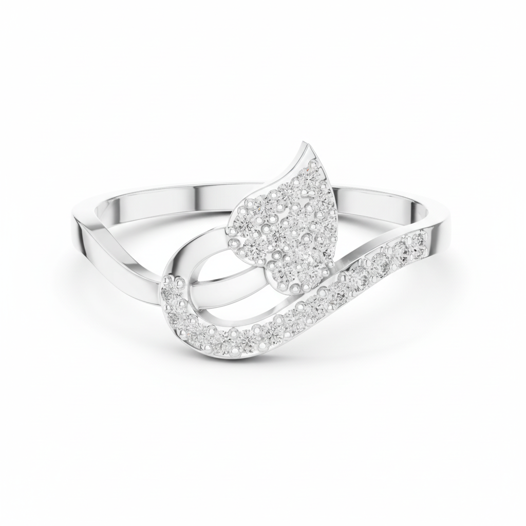 Leaf Inspired Botanical Flow Vein Diamond Constellation