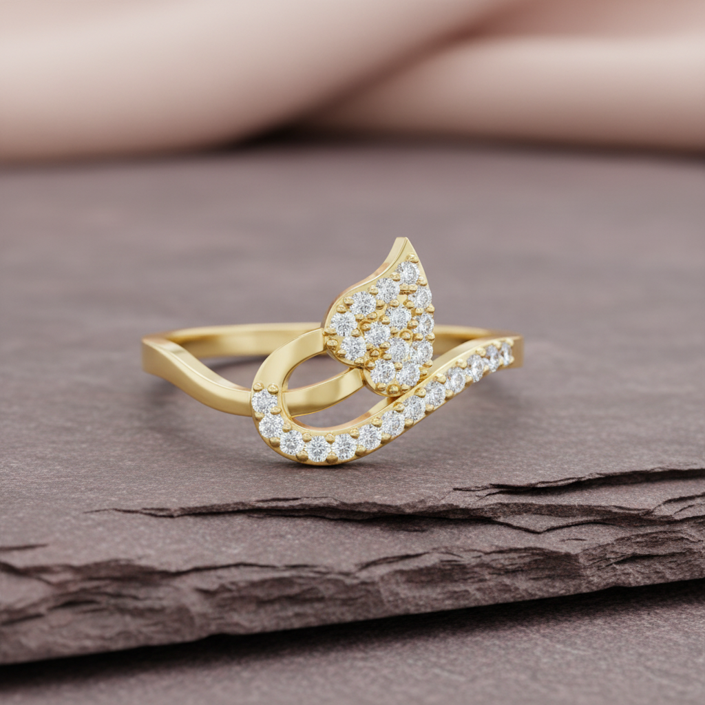 Leaf Inspired Botanical Flow Vein Diamond Constellation