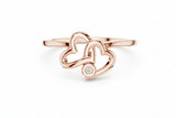 Interlocking Double Heart One Stone Dimaond