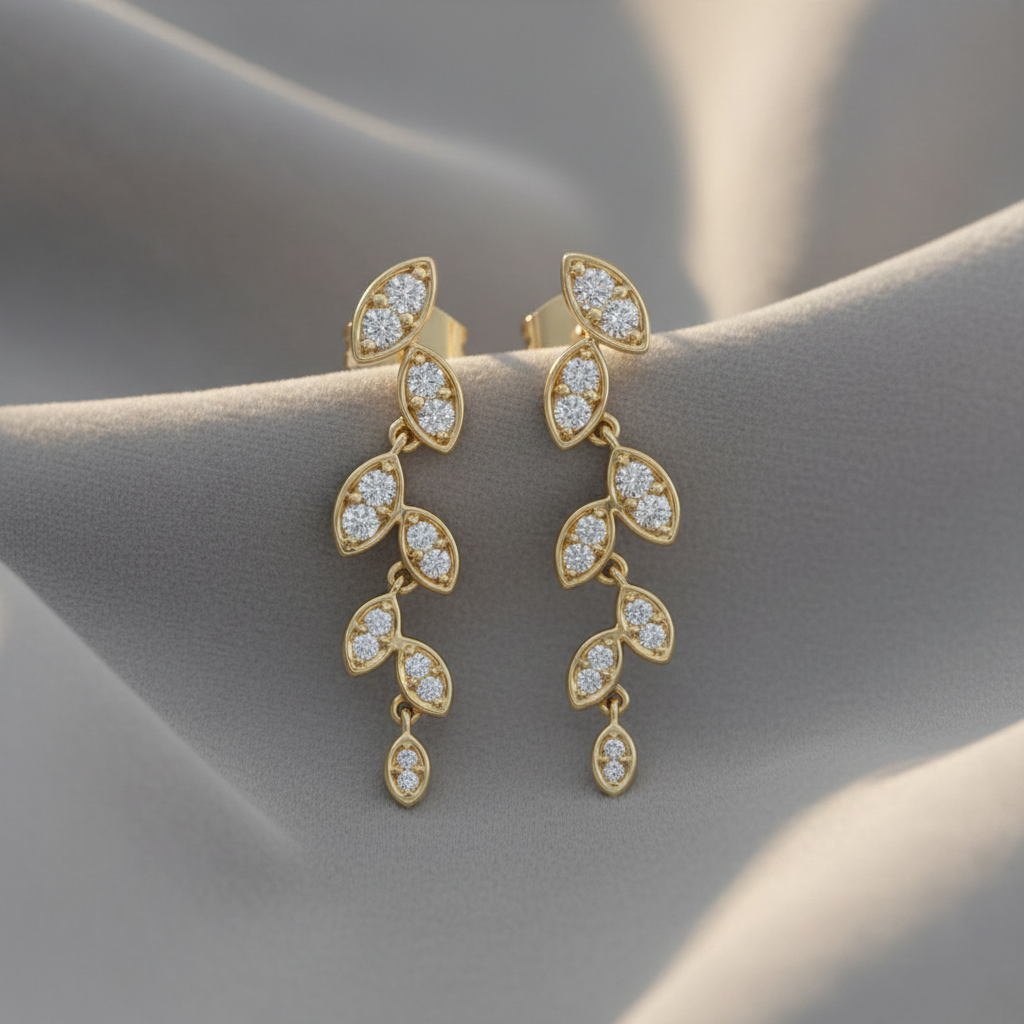 Nature-Inspired Diamond Leaf Drop