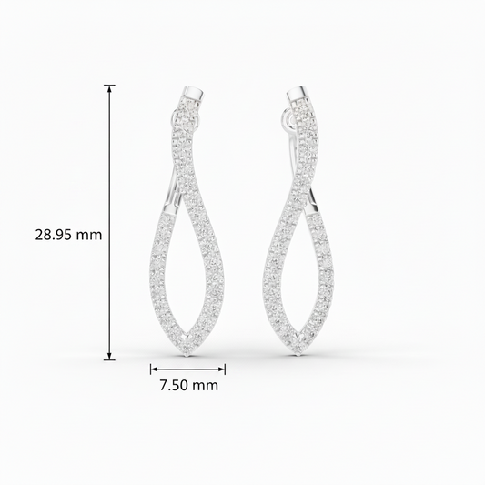 Twisted Spiral Leaf Diamond Grandeur