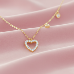 Open Heart with Bezel-Set Diamond