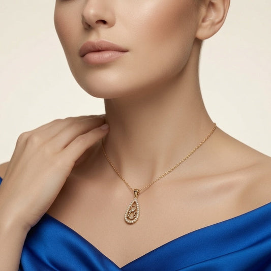 Everyday Elegance Diamond Teardrop Figure Pendant