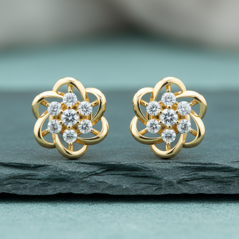 Luminous Diamond Swirl Sunburst Radiant Design