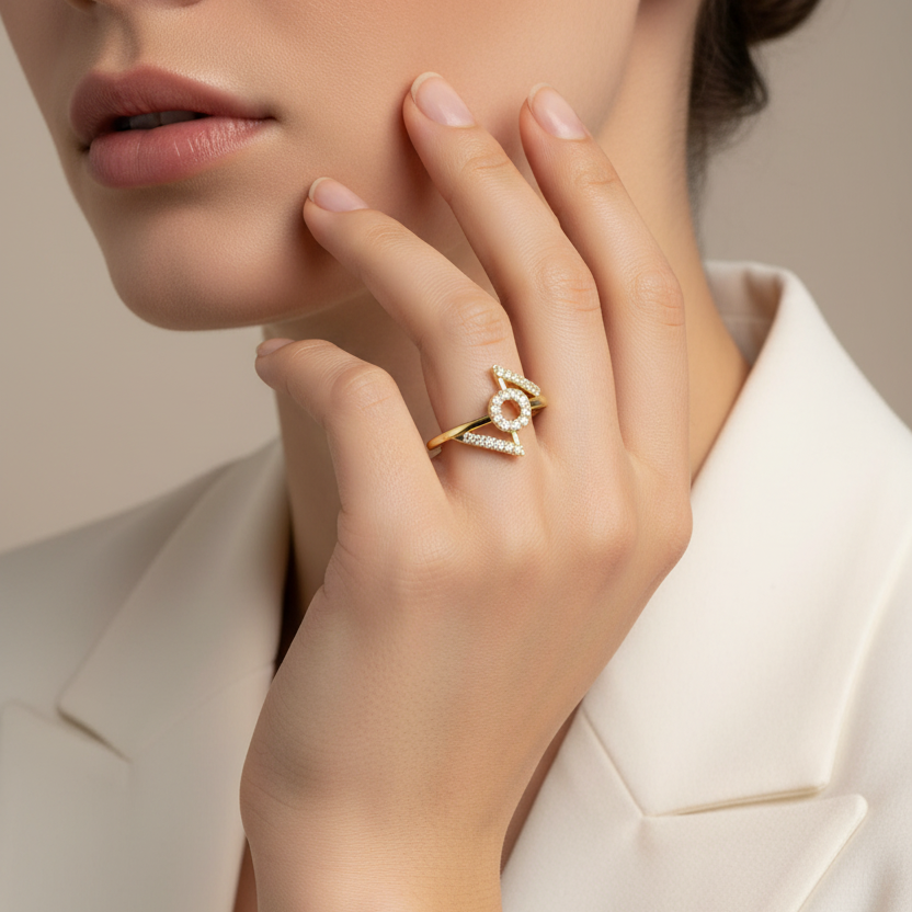Diamond Crest Stackable Fluid Organic Silhouette
