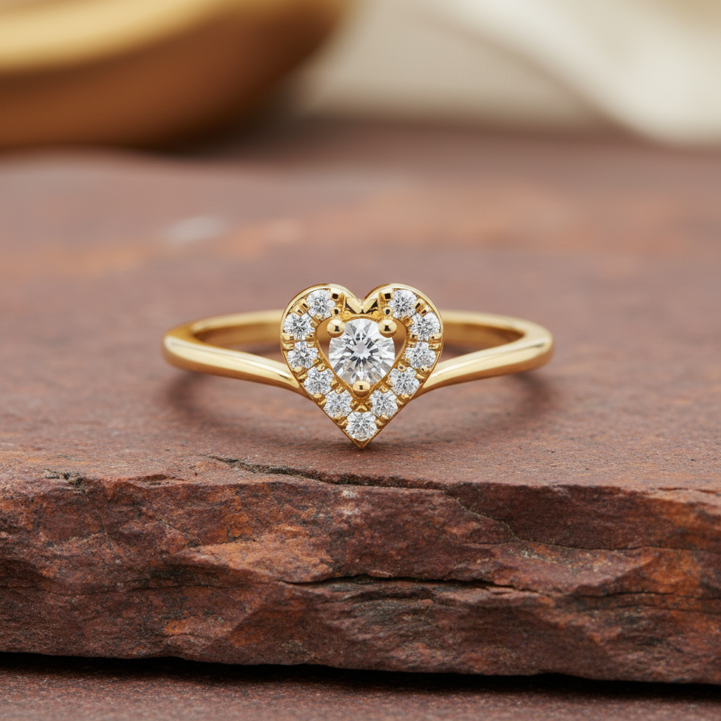 Eternal Heart Motif Halo Diamond