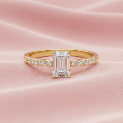 IGI cert. 0.50 ctw Emerald Cut Center Lab Grown