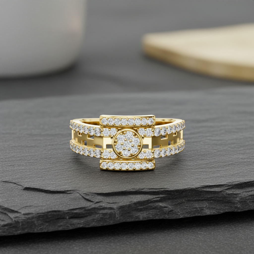 Interlocking Circle & Bar Diamond