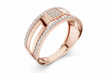 Load image into Gallery viewer, Square Cluster Parallel Rail Diamond