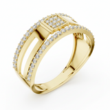 Square Cluster Parallel Rail Diamond
