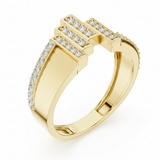 Fashion-Forward Diamond Bold Contemporary Geometric Avant-Garde Sculptural Designer
