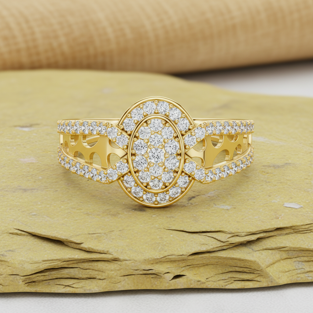 Oval Filigree Diamond