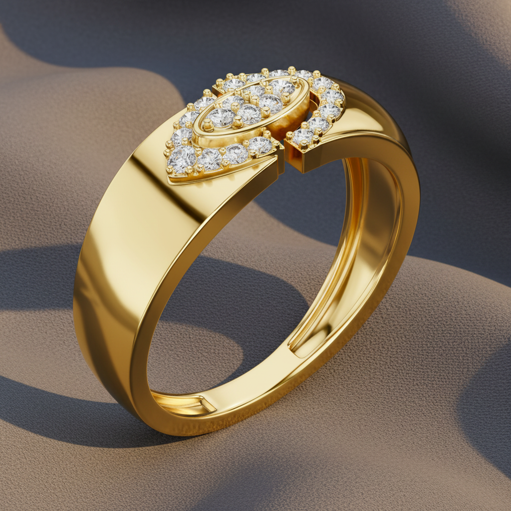 Oval Pave Diamond Split-Shank