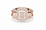 Ribbed-Detail Geometric Diamond