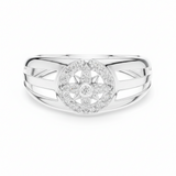 Split-Shank Diamond Open Airy Medallion Romantic Halo Delicate