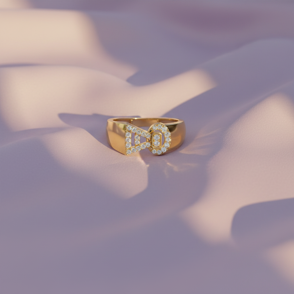 Sculptural Taper-and-Loop Diamond