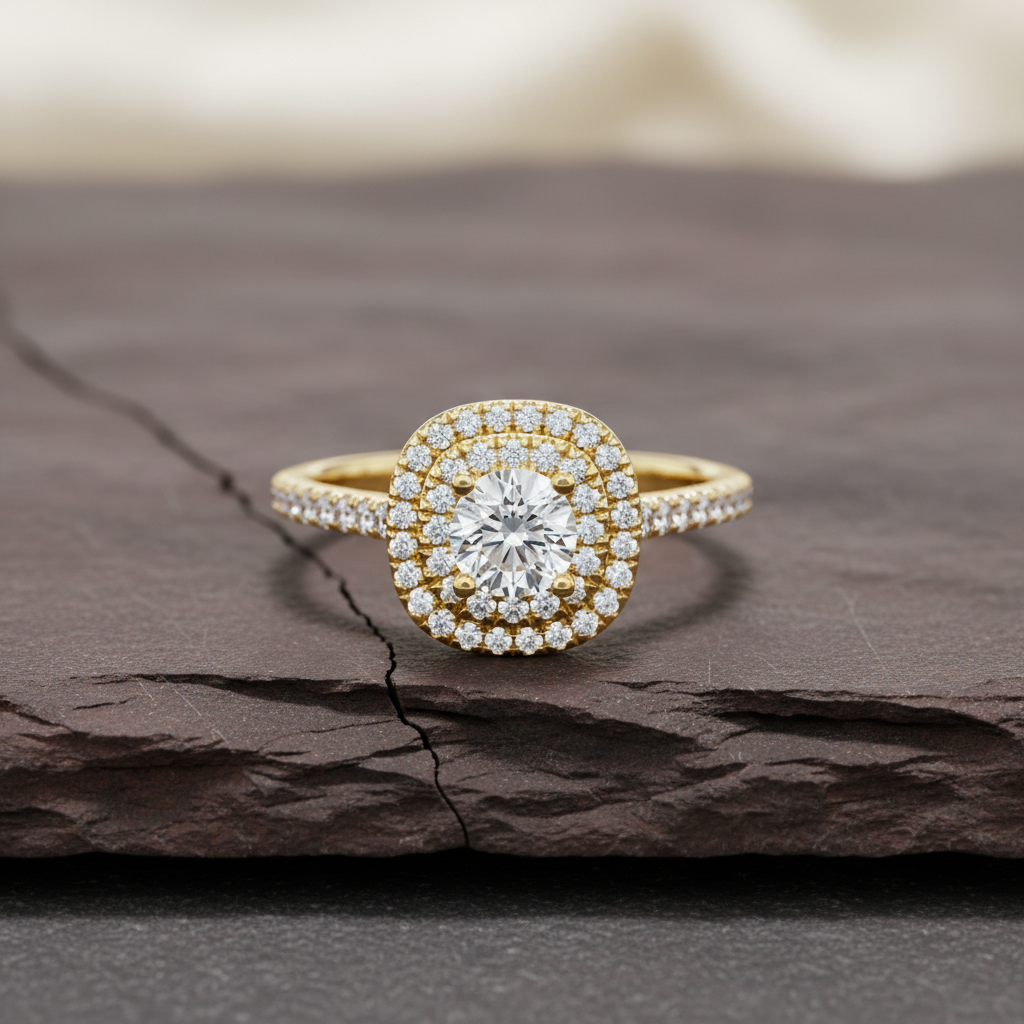 0.50 ctw Round Center with 0.59 ctw side stone